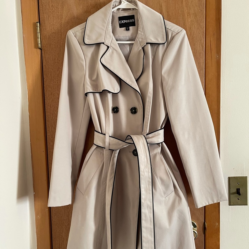 Express double breasted trench coat